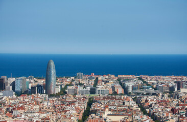 Panoramic view of Barcelona skyline, Spain