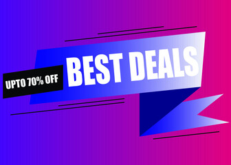 Best deals sale banner. up to 70%off banner. vector illustration