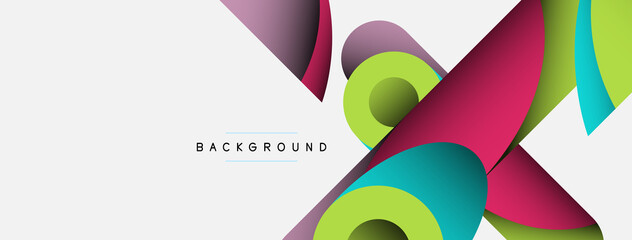 Abstract background. Minimal geometric circles and round style shapes with deep shadow effects. Trendy technology business template for wallpaper banner or background