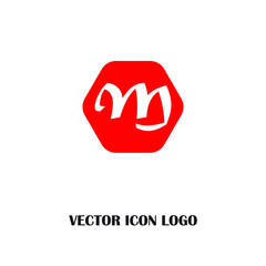 Letter M logo icon design template elements. RED