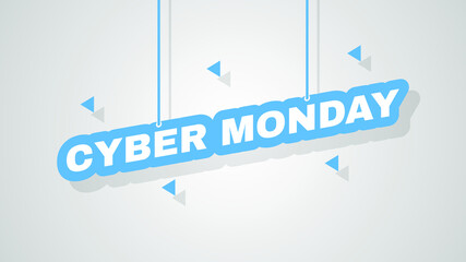 Abstract 3D Text Cyber Monday Colored Speech Vector Design Style Ilustration Template Background Discount Sale