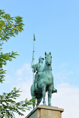 reiterstandbild an kennedy-ufer, köln, deutschland