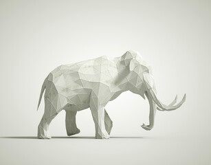 Fototapeta premium Low poly white elephant