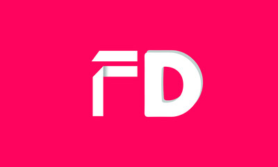 FD is a very attractive vector with a beautiful 3D design and pink background.