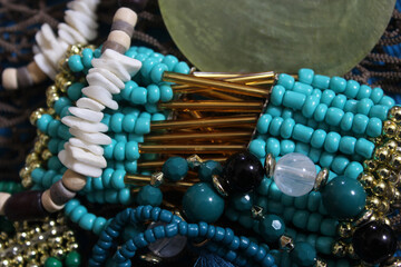 Mermaid Fashion With Jewelry and Fishing Net Close up