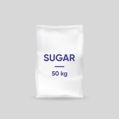 Sugar bag template. 50 kg thick paper packaging for sweet sand delicious