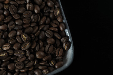 coffee beans - freshly roasted beans  close-up photo