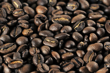 coffee beans - freshly roasted beans  close-up photo