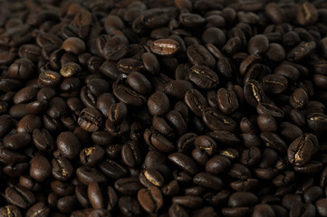 coffee beans - freshly roasted beans  close-up photo