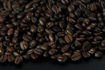 coffee beans - freshly roasted beans  close-up photo