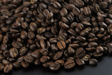 coffee beans - freshly roasted beans  close-up photo