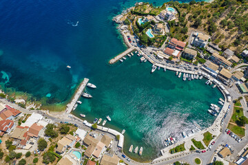 Kassiopi marina at North of Island of Corfu, Greece.
