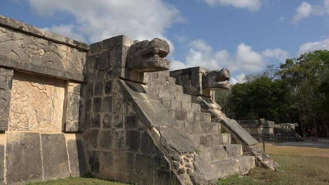 Platform of the Eagles and the Jaguars in Chichen Itza. Yucatan, Mexico 