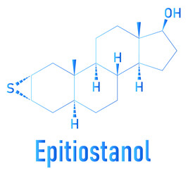 Epitiostanol (epithioandrostanol) cancer drug molecule. Skeletal formula.