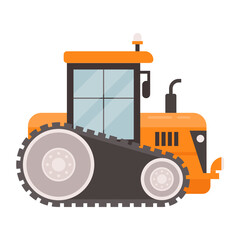 Obraz na płótnie Canvas Tracked Tractor Concept, Vector Icon Design, Agricultural machinery Symbol, Industrial agriculture Vehicles Sign, Farming equipment Stock illustration