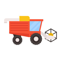 combine harvester Concept,  postharvest process tool Vector Icon Design, Agricultural machinery Symbol, Industrial agriculture Vehicles Sign, Farming equipment Stock illustration