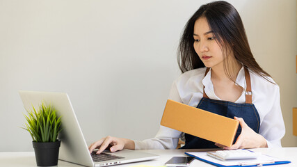 businesswoman, small business, delivery, laptop, startup, shopping, smartphone, cyberspace, entrepreneur, freelance, marketing, online, owner, package, packing, product, shipping, client, company, inv