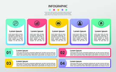 Modern Business data visualization. Process chart. Abstract elements of graph, diagram with steps, options. Vector business template for presentation. Creative concept for infographic