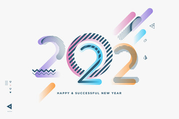 Happy New Year 2022 greeting card. Vector illustration concept for background, greeting card, party invitation card, website banner, social media banner, marketing material.