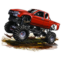 racing car isolated on white background. Monster Truck. vector illustration. © wendy