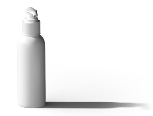 Cosmetic bottles mockup on a white background. 3D Render