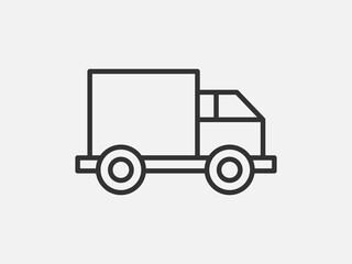 Truck toy icon on white background. Line style vector illustration.