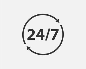 24 Hours a day service icon symbol vector
