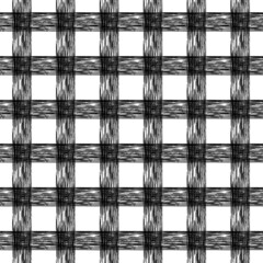 seamless symmetric two tone black and white colored plaid checkered pattern, black scratch line and white square blocks pattern background