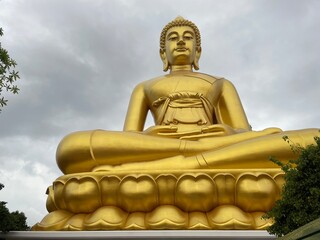 Big Buddha statue of Wat Pak Nam, a famous temple in Bangkok, Thailand.