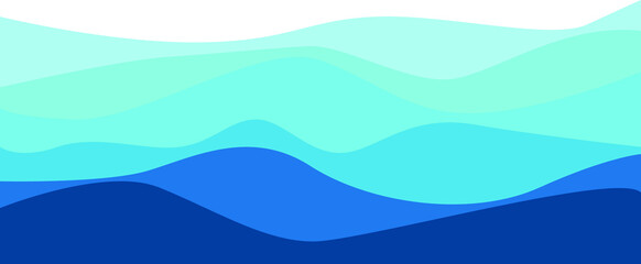 Fototapeta na wymiar Blue ocean wave layer vector background illustration. vector illustration.