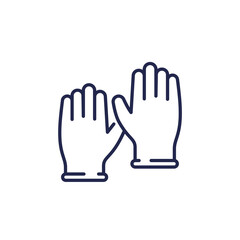 gloves icon on white, line vector