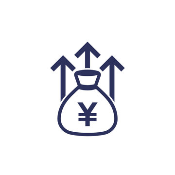 Wealth Growth Icon With Yuan