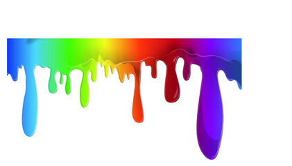 Vivid Colorful rainbow paint color run into white background