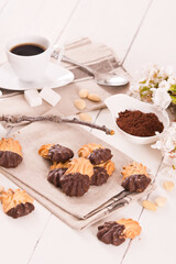 Butter cookies with chocolate.