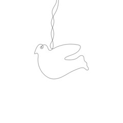 Stylized cute bird. Continuous One Line Drawing. Outline style. Vector illustration for decor, greeting cards, posters, prints for clothes, emblems.