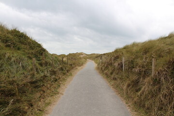 Sandy Beach Landscape with clouds