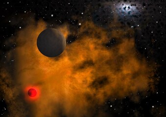 Obraz na płótnie Canvas Far-out planets in a space