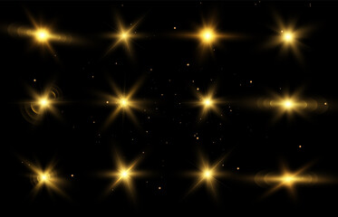 A set of stars and light effects for vector illustrations.

