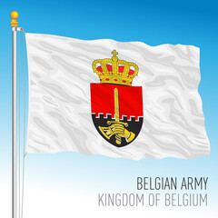 Belgian Army flag, Kingdom of Belgium, vector illustration