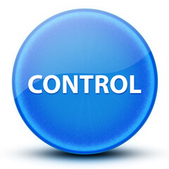 Control eyeball glossy elegant blue round button abstract