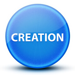Creation eyeball glossy elegant blue round button abstract