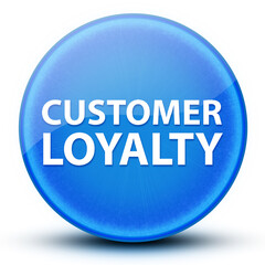 Customer Loyalty eyeball glossy elegant blue round button abstract