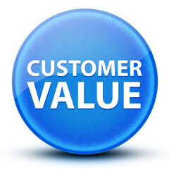Customer Value eyeball glossy elegant blue round button abstract
