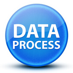 Data Process eyeball glossy elegant blue round button abstract