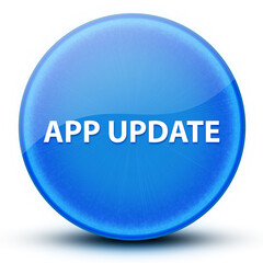 App Update eyeball glossy elegant blue round button abstract