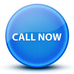 Call Now eyeball glossy elegant blue round button abstract