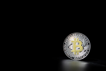 Close up cryptocurrency.Wallet coins more popular in global business economics and financial markets.