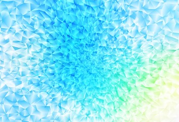 Light Blue, Green vector shining triangular background.