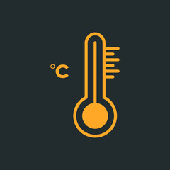 Thermometer vector icon. Thermometer for measuring the temperature of icons. The thermometer icon for weather. Thermometer icon flat design.
