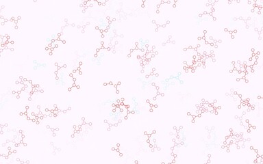 Light Blue, Red vector background with forms of artificial intelligence.